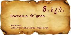 Bartalus Ágnes névjegykártya